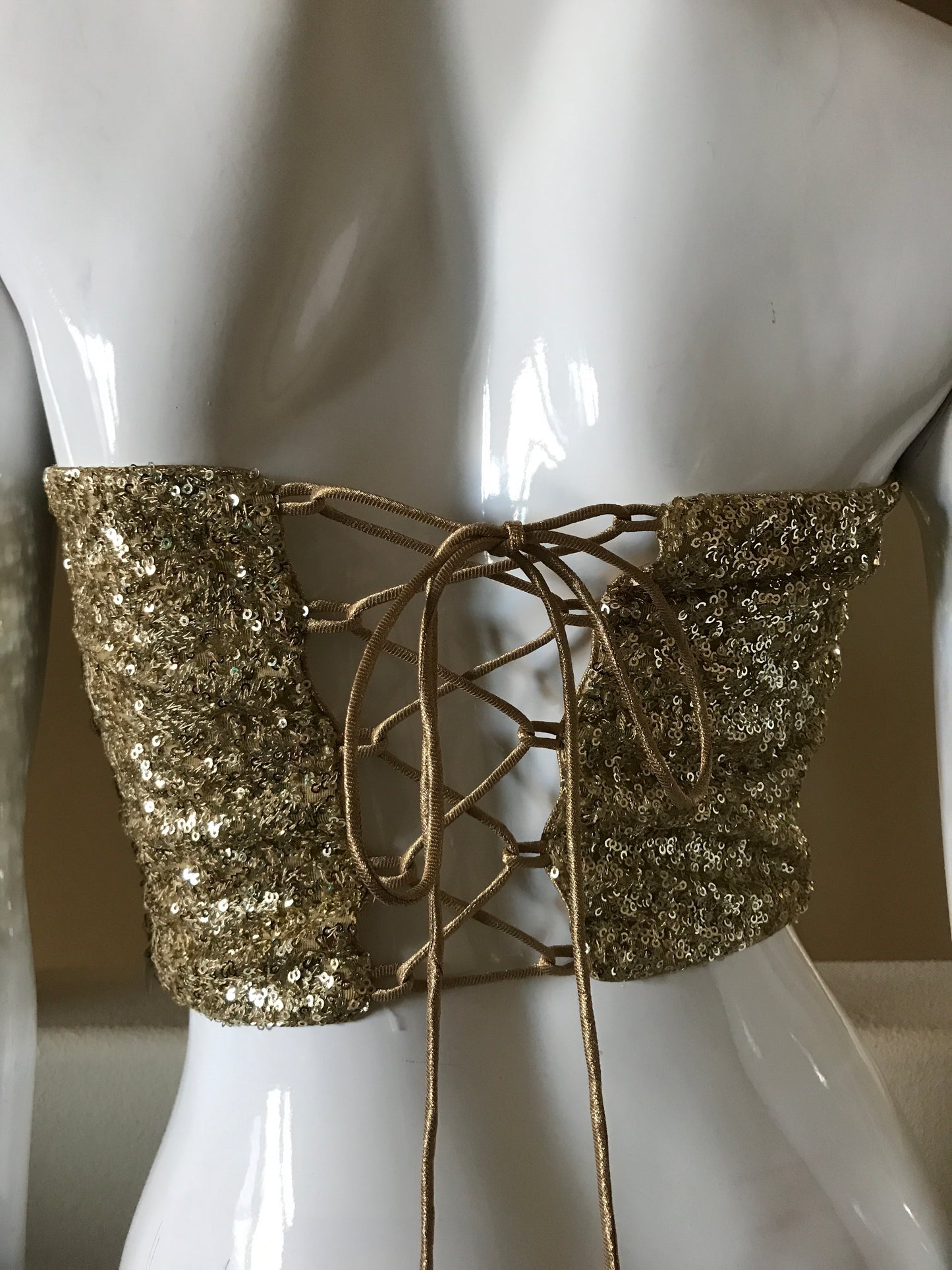 Gold sequins strapless