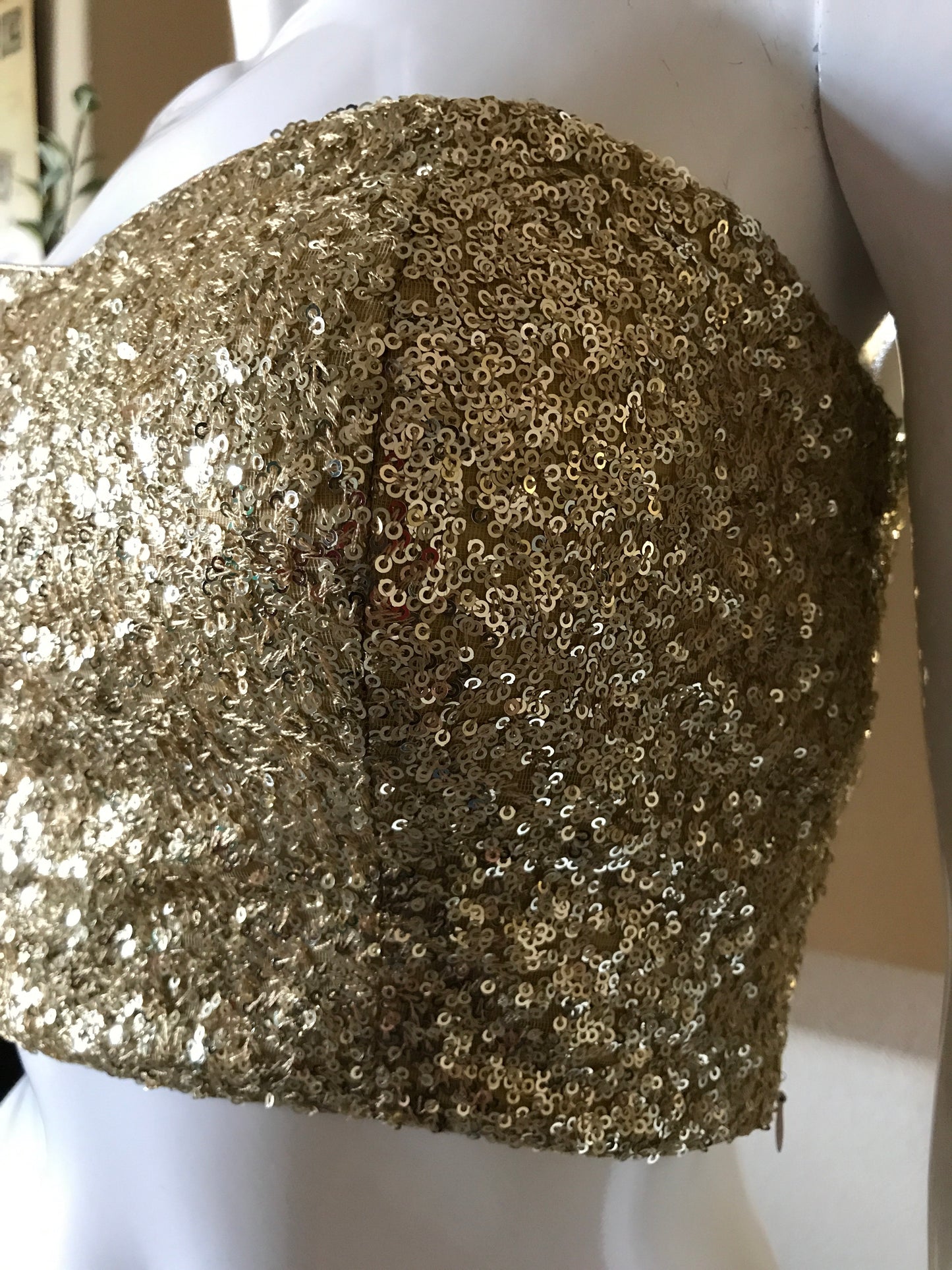 Gold sequins strapless