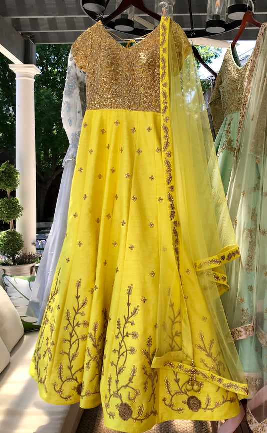 Yellow Gold Gota Gown